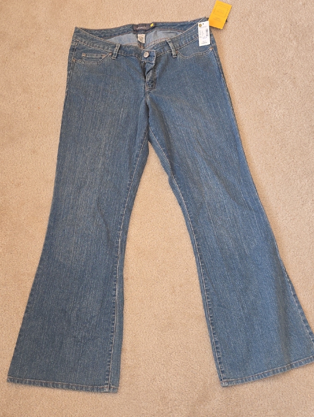 Venezia By Lane Bryant Blue Stretch Flare Wide-Leg Jeans